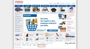 Tesco Home page
